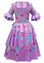 Load image into Gallery viewer, Vowdicua Mirabel Costume for Girls Isabella Fantastic Summer Dress Purple 130
