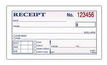 Load image into Gallery viewer, Adams Money and Rent Receipt, 2-3/4 x 5-3/8 Inches, 2-Parts, Carbonless, White/Canary, 50 Sets per Book, 9 Books (DC2501-9))
