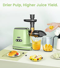 Load image into Gallery viewer, Juicer Machines, ORFELD Cold Press Juicer with 92% Juice Yield &amp; Purest Juice, Easy Cleaning &amp; Quiet Motor Juice Extractor for Vegetables and Fruits (Green)
