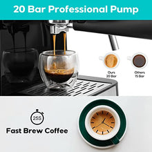 Load image into Gallery viewer, 20 Bar Espresso Machine, Professional Espresso Maker with Milk Frother Steam Wand, Compact Espresso Coffee Maker and Cappuccino Machine With Touch Screen Panel for Cappuccino or Latte, Gift for Wife
