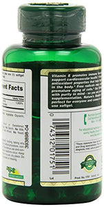 Nature's Bounty Vitamin E Pills and Supplement Softgels , Supports Antioxidant Health, 400iu, 120 Count
