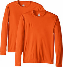 Load image into Gallery viewer, Hanes Men's Long Sleeve Cool Dri T-Shirt UPF 50+, XX-Large, 2 Pack ,Safety Orange
