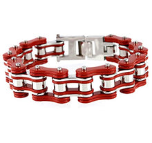 Load image into Gallery viewer, Epinki Bracelet for Men Titanium Stainless Steel Bracelet Fashion Jewelry Bicycle Chain Bracelet 23CM Red
