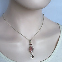 Load image into Gallery viewer, CZgem Rhodochrosite Pendant, 925 Sterling Silver Nature Handmade Boho Shape, 2&quot;

