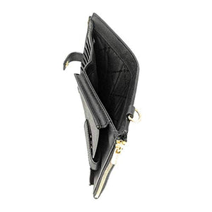 Michael Kors Women's Jet Set Travel Double Zip Wristlet, Black Saffiano, One Size