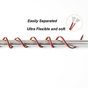 14 awg Silicone Electrical Wire 2 Conductor Parallel Wire line 50ft [Black 25ft Red 25ft] 14 Gauge Soft and Flexible Hook Up Oxygen Free Strands Tinned Copper Wire