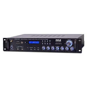 Multi Channel Bluetooth Preamplifier Receiver - 2000 Watt Audio Home Speaker Sound Stereo Receiver W/Radio, USB, Headphone, Aux, RCA, Dual Microphone W/Echo, Led, Wireless Streaming - Pyle P2001BT