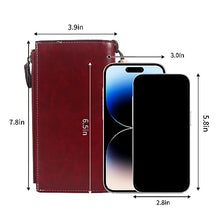 Load image into Gallery viewer, Lynexo Womens Wallet Leather RFID Blocking Long Purse Large Capacity Card Holder Organizer Trifold Ladies Phone Clutch (Red)
