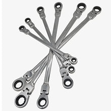 Load image into Gallery viewer, Metric 12 Sizes Extra Long Gear Ratcheting Wrench Set, 8mm-19mm, Made of Chrome Vanadium Steel, Rotatable head
