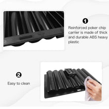 Load image into Gallery viewer, GSE Casino Poker Table Plastic Chip Trays, Las Vegas Style Dealer Table Chips Tray, Holds 300 Chips &amp; 2 Playing Cards
