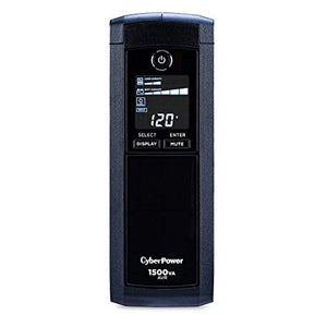 CyberPower CP1500AVRLCD Intelligent LCD UPS System, 1500VA/900W, 12 Outlets, AVR, Mini-Tower