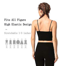 Load image into Gallery viewer, FAHZON Longline Sleeveless Sports Bra Seamless Workout Running Shirts Yoga Tank Top Camisole with Built Shelf Bra for Women Black

