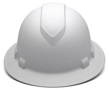 Load image into Gallery viewer, Pyramex Ridgeline Full Brim Hard Hat, 4-Point Ratchet Suspension, Matte White Graphite Pattern
