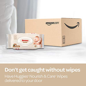 Huggies Nourish & Care Baby Wipes, 8 Flip-Top Packs, 56 Count Each