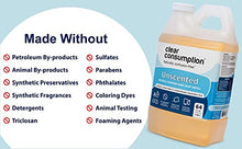 Load image into Gallery viewer, Clear Consumption Unscented Natural Foaming Hand Soap Refill, 64 oz (1/2 Gallon) - Made Directly from Organic Vegetable Oils - Castile - Vegan - No Confusing Synthetic Ingredients - Long Lasting &amp; Soft on Hands
