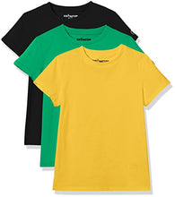 Load image into Gallery viewer, Kid Nation Kids Unisex 3 Packs 100% Cotton Tagless Short Sleeve Crewneck T Shirts XS Yellow+Green+Black
