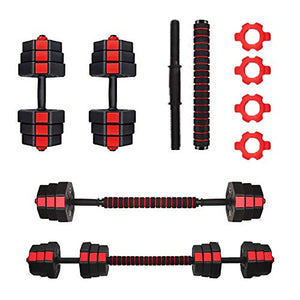 SOSUSHOE Weights Dumbbells Set Adjustable to 44Lbs, Free Weight Set for Men and Women Home Weight Set Fitness Barbell Set with Connecting Rod Gym Workout Exercise Training