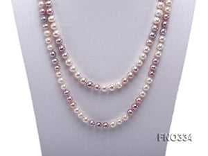 JYX AA + Pearl Long Necklace Classical 8-9mm Multi Color Natural Freshwater Cultured Pearl Sweater Necklace 47"