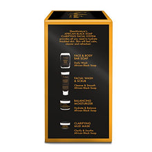 Load image into Gallery viewer, SheaMoisture African Black Soap Facial System Kit |4oz. Facial Wash &amp; Scrub |4 oz. Problem Skin Facial Mask | 2oz. Moisturizer | 3.5oz Bar Soap
