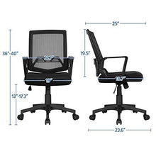 Load image into Gallery viewer, Yaheetech Computer Chair Ergonomic Office Chair Mid-Back Desk Chair w/Armrest and Swivel Casters - Black
