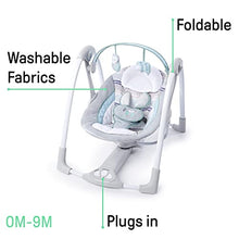 Load image into Gallery viewer, Ingenuity Compact Portable Baby Swing with Soothing Music and 2 Plush Toys - Abernathy

