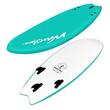 Load image into Gallery viewer, Wavestorm -Soft Top Foam 5&#39;6&quot; Surfboard/Fish Swallow Tail Surfboard for Beginners and All Surfing Levels Youth Complete Set Includes Leash and Multiple Fins (AZ21-WSSF560-TRQ)
