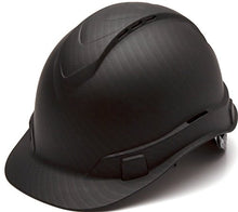 Load image into Gallery viewer, PYRAMEX Ridgeline Cap Style Hard Hat, Vented, 4-Point Ratchet Suspension, Black Graphite Pattern
