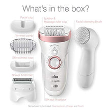 Load image into Gallery viewer, Braun Epilator Silk-épil 9 9-880, Facial Hair Removal for Women, Wet &amp; Dry, Facial Cleansing Brush, Women Shaver &amp; Trimmer, Cordless, Rechargeable, Beauty Kit
