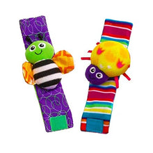 Load image into Gallery viewer, Blige SMTF Cute Animal Soft Baby Socks Toys Wrist Rattles and Foot Finders for Fun Butterflies and Lady bugs Set 4 pcs
