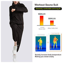 Load image into Gallery viewer, Junlan Sauna Suit for Women Sweat Sauna Pants Weight Loss Jacket Gym Workout Vest Sweat Suits for Women (Black Jacket, XX-Large)

