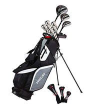 Load image into Gallery viewer, Top Line Men's Right Handed M5 Golf Club Set , Set Includes Driver, Wood, Hybrid, 5, 6, 7, 8, 9, PW Stainless Steel Irons with True Temper Steel Shaft, Putter, Deluxe Stand Bag &amp; 3 Headcovers
