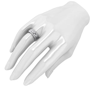 LANDA JEWEL Heavy Sterling Silver 8mm Mens Wedding Band Arrow Patterned Ring Comfort Fit Brushed (10.5)