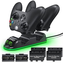 Load image into Gallery viewer, OIVO XSX Controller Charger Station with 2 Packs 1300mAh Rechargeable Battery Packs for Xbox Series X/S/One/Elite/Core Controller, Xbox Charging Dock, Charge Kit, Charger Station for Xbox Controller

