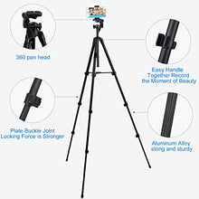 Load image into Gallery viewer, Phone Tripod Nagnahz 55inch Video Recording Tripod Stand with Bluetooth Remote 360 Panorama Pan Head Travel Portable Selfie Stick Extendable Tripod for Mobile Phones iPhone 11/Xs/X/8/Gopro/Camera
