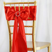 Load image into Gallery viewer, Tiger Chef 12-Pack Red 12 x 108 inches Long Satin Table Runner for Wedding, Table Runners fit Rectangle and Round Table Decorations for Birthday Parties, Banquets, Graduations, Engagements
