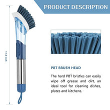 Load image into Gallery viewer, NileHome Dish Brush with Soap Dispenser Kitchen Dish Scrub Brush with Replaceable PP Brush Head Soap Dispensing Dish Brush with Stainless Steel Handle Kitchen Brushes for Dishes, Pots
