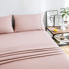 Load image into Gallery viewer, Bed Sheet Set 4 Pieces Brushed Microfiber Luxury with Soft Bedding Fade and Stain Resistant Queen, Blush Pink
