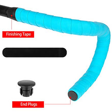 Load image into Gallery viewer, Awpeye 3 Pairs Bicycle Handlebar Tape EVA Road Bike Bar Tape with End Plugs Cycling Handle Wraps 6 Rolls (Black, Red, Bianchi Green)
