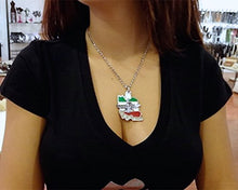 Load image into Gallery viewer, Iran Map Flag Farvahar Necklace Iranian Persian Iran Persia Art Farohar Chain
