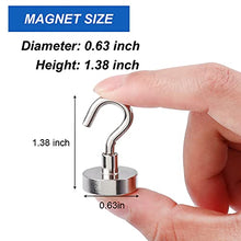 Load image into Gallery viewer, LOVIMAG Neodymium Strong Magnetic Hooks,22Lbs Rare Earth Magnets Heavy Duty with Hook for Refrigerator,Ceiling Magnets for Hanging,Cruise,Curtain and Kitchen etc-25 Pack
