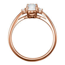 Load image into Gallery viewer, FB Jewels 14K Rose Gold Rainbow Moonstone &amp; .06 CTW Diamond Ring Size 7
