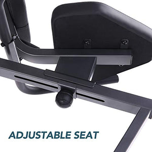 MaxKare Recumbent Exercise Bike Indoor Cycling Stationary Bike with Adjustable Seat and Resistance, Pulse Monitor/Phone Holder (Seat Height Adjustment by Knob)