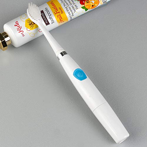 Kids Electric Toothbrushes, Electric Toothbrush Kids Sonic Toothbrush Electronic Toothbrush, Battery Power Tooth Brush with Replacement Heads, IPX7 Waterproof, Blue