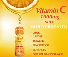 Load image into Gallery viewer, VITAMIN C Shot 1000MG - Immunity booster with Zinc, Turmeric, Ginger, &amp; Echinacea - protect your Immunity - fight the common cold - Orange Flavor - 2.5 FL OZ per Bottle - 20 Pack
