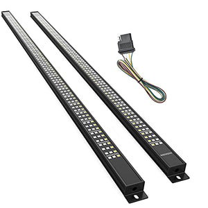 SS VISION Aluminum Triple Row Tailgate Light Bar- Bright LED Chips, Waterproof Plug-and-Play with 4-Way Flat Connector Wire, Red Brake, Sequential Turn signal, Strobe Light for Trucks Trailers