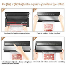Load image into Gallery viewer, GERYON Vacuum Sealer Machine, Automatic Food Sealer for Food Savers w/Starter Kit|Led Indicator Lights|Easy to Clean|Dry &amp; Moist Food Modes| Compact Design (Silver)
