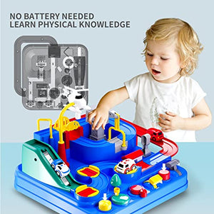 TEMI Kids Race Track Toys for Boy Car Adventure Toy for 3 4 5 6 7 Years Old Boys Girls, Puzzle Rail Car, City Rescue Playsets Magnet Toys w/ 3 Mini Cars, Preschool Educational Car Games Gift Toys