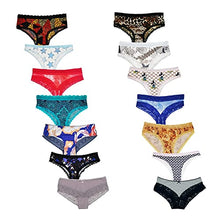 Load image into Gallery viewer, Dircho Women Underwear Variety Pack Lace Trims Hipsters Bikinis Tangas Cheekies Panties And More Assorted In Bulk (Small, Variety-5 Pack)
