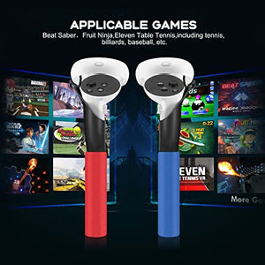 Vakdon Dual Handles Extension Grips for Oculus Quest, Quest 2 or Rift S Controllers Playing Beat Saber Games, Sturdy, Comfortable to Grip, Controller Accessories Enhanced Lightsabers Gaming Experience