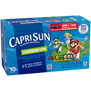 Capri Sun Strawberry Kiwi Naturally Flavored Kids Juice Drink Blend (10 ct Box, 6 fl oz Pouches)